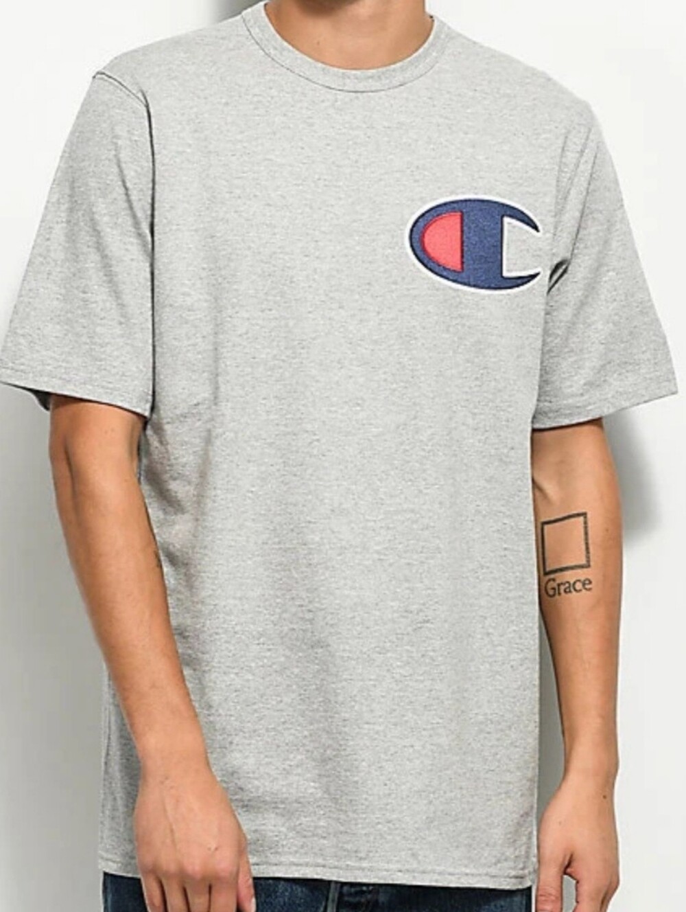 Champion Men's 'Big C' Logo Short Sleeve 'Heritage' Relaxed Fit Heavyweight Tee